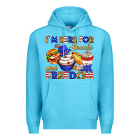 Ocean Blue i m here for snacks and freedom Premium Hoodie - texasbilliewilder