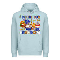Blue Mist i m here for snacks and freedom Premium Hoodie - texasbilliewilder
