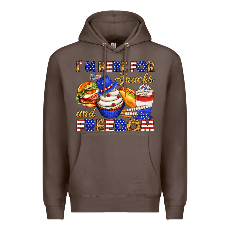 I M Here For Snacks And Freedom Premium Hoodie by texasbilliewilder | Teevron