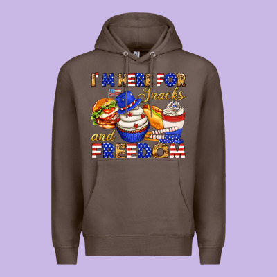 I M Here For Snacks And Freedom Premium Hoodie Designed By Texasbilliewilder