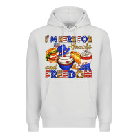 Dove Grey i m here for snacks and freedom Premium Hoodie - texasbilliewilder