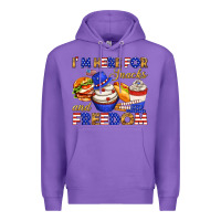Purple i m here for snacks and freedom Premium Hoodie - texasbilliewilder