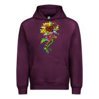 Mauve Wine be kind autism sunflower Urban Hoodie - Zillion Design Studio