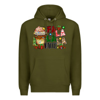 Army Green fa la la la latte Premium Hoodie - Zillion Design Studio