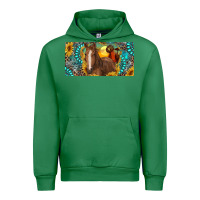 Emerald horse and desert with sunflowers gemstone Urban Hoodie - RanaPortraitStore
