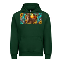 Forest Green horse and desert with sunflowers gemstone Urban Hoodie - RanaPortraitStore