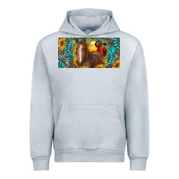 Heather Grey horse and desert with sunflowers gemstone Urban Hoodie - RanaPortraitStore