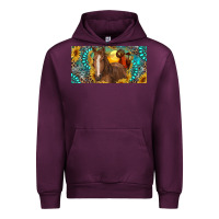 Mauve Wine horse and desert with sunflowers gemstone Urban Hoodie - RanaPortraitStore