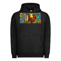 Pigment Black horse and desert with sunflowers gemstone Urban Hoodie - RanaPortraitStore