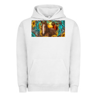 Pigment Lunar Rock horse and desert with sunflowers gemstone Urban Hoodie - RanaPortraitStore