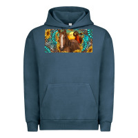 Pigment Midnight Navy horse and desert with sunflowers gemstone Urban Hoodie - RanaPortraitStore