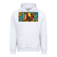 White horse and desert with sunflowers gemstone Urban Hoodie - RanaPortraitStore