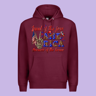 Land Of The Free America Because Of The Brave Premium Hoodie Designed By Texasbilliewilder