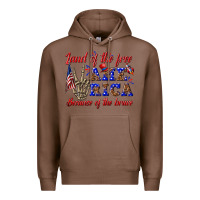 Chestnut land of the free america because of the brave Premium Hoodie - texasbilliewilder