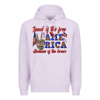 Lilac land of the free america because of the brave Premium Hoodie - texasbilliewilder