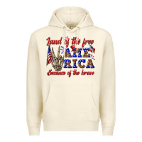 Sandshell land of the free america because of the brave Premium Hoodie - texasbilliewilder