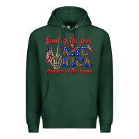 Sports Green land of the free america because of the brave Premium Hoodie - texasbilliewilder