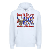 White land of the free america because of the brave Premium Hoodie - texasbilliewilder