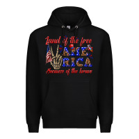 Black land of the free america because of the brave Premium Hoodie - texasbilliewilder