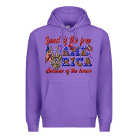 Purple land of the free america because of the brave Premium Hoodie - texasbilliewilder
