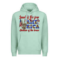 Seafoam land of the free america because of the brave Premium Hoodie - texasbilliewilder