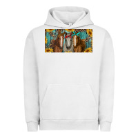 Pigment Lunar Rock horses with leopard and sunflowers Urban Hoodie - RanaPortraitStore
