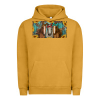 Pigment Peanut Butter horses with leopard and sunflowers Urban Hoodie - RanaPortraitStore