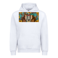 White horses with leopard and sunflowers Urban Hoodie - RanaPortraitStore