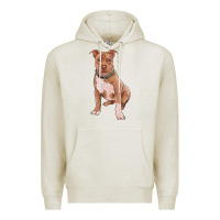 Oatmeal Heather brown pitbull Premium Hoodie - RanaPortraitStore