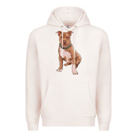 Pale Pink brown pitbull Premium Hoodie - RanaPortraitStore