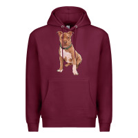 Burgundy brown pitbull Premium Hoodie - RanaPortraitStore