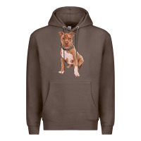 Coffee brown pitbull Premium Hoodie - RanaPortraitStore