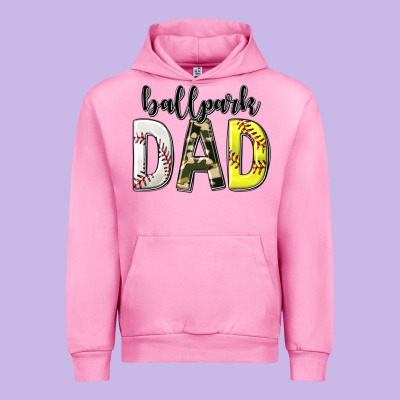 Urban Hoodie ballpark dad with softball and baseball