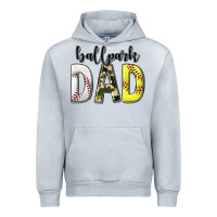 Heather Grey ballpark dad with softball and baseball Urban Hoodie - texasbilliewilder