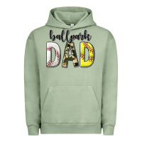 Pigment Oil Green ballpark dad with softball and baseball Urban Hoodie - texasbilliewilder