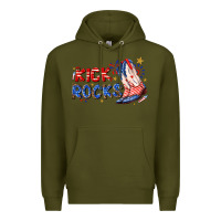 Army Green kick rocks cowboy boots fourth of july Premium Hoodie - texasbilliewilder