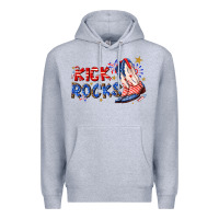 Heather Grey kick rocks cowboy boots fourth of july Premium Hoodie - texasbilliewilder