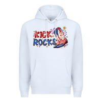 White kick rocks cowboy boots fourth of july Premium Hoodie - texasbilliewilder