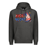 Charcoal Heather kick rocks cowboy boots fourth of july Premium Hoodie - texasbilliewilder