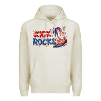 Oatmeal Heather kick rocks cowboy boots fourth of july Premium Hoodie - texasbilliewilder