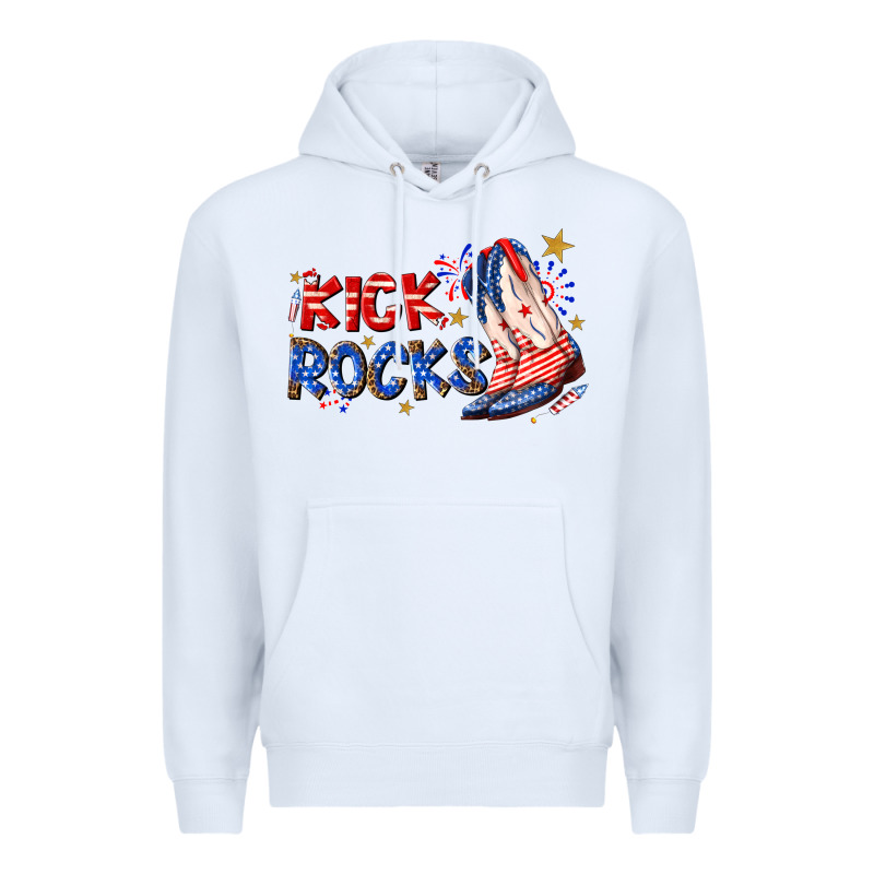 Kick Rocks Cowboy Boots Fourth Of July Premium Hoodie by texasbilliewilder | Teevron