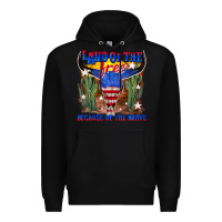 Black land of the free because of the brave Premium Hoodie - texasbilliewilder