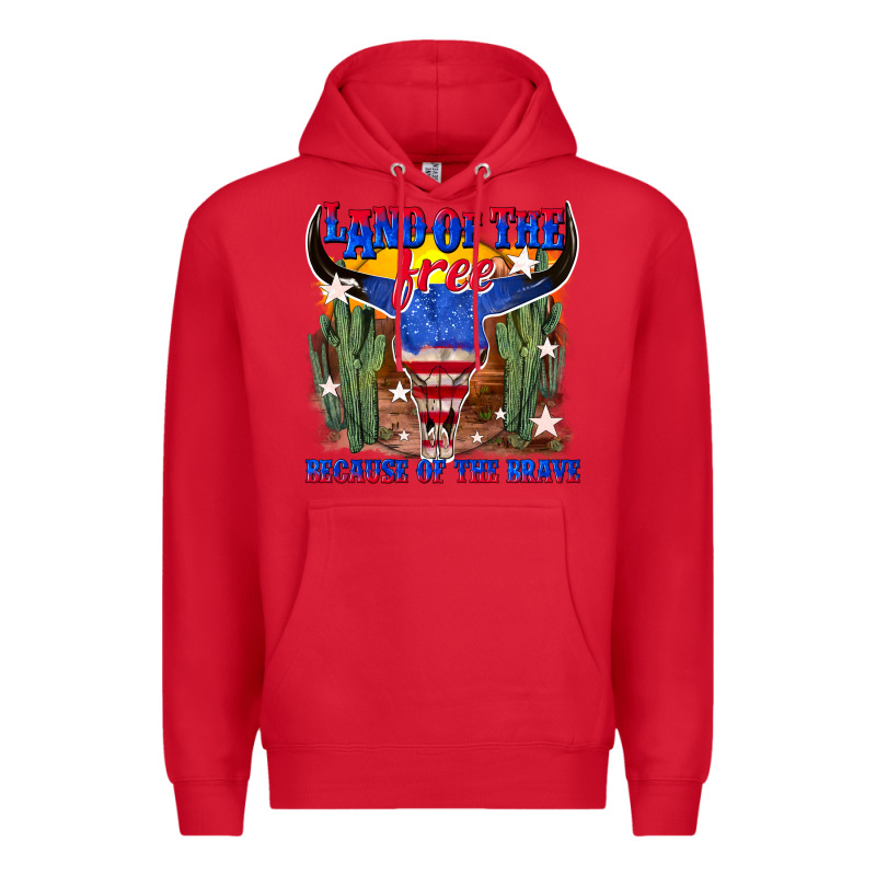 Land Of The Free Because Of The Brave Premium Hoodie by texasbilliewilder | Teevron