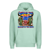 Seafoam land of the free because of the brave Premium Hoodie - texasbilliewilder