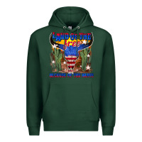 Sports Green land of the free because of the brave Premium Hoodie - texasbilliewilder