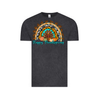 Vintage Black Happy thanksgiving rainbow Vintage Tee - Artiststas