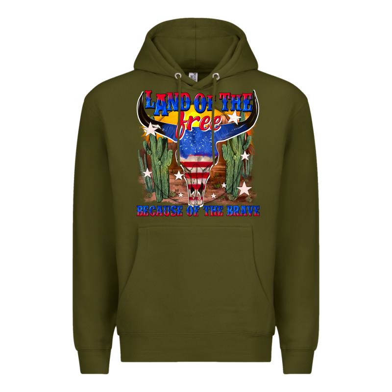Land Of The Free Because Of The Brave Premium Hoodie by texasbilliewilder | Teevron