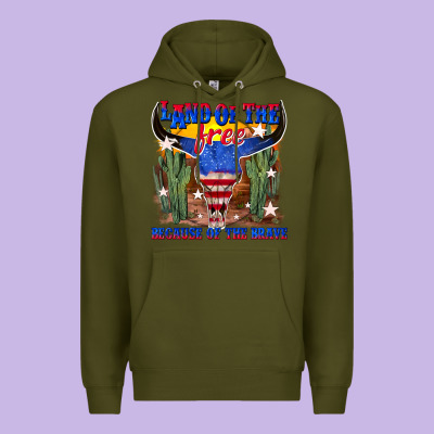 Land Of The Free Because Of The Brave Premium Hoodie Designed By Texasbilliewilder