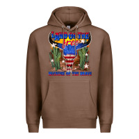 Chestnut land of the free because of the brave Premium Hoodie - texasbilliewilder