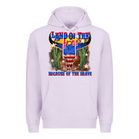 Lilac land of the free because of the brave Premium Hoodie - texasbilliewilder